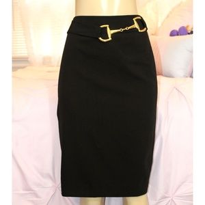 New I.N.C black pencil skirt with gold belt